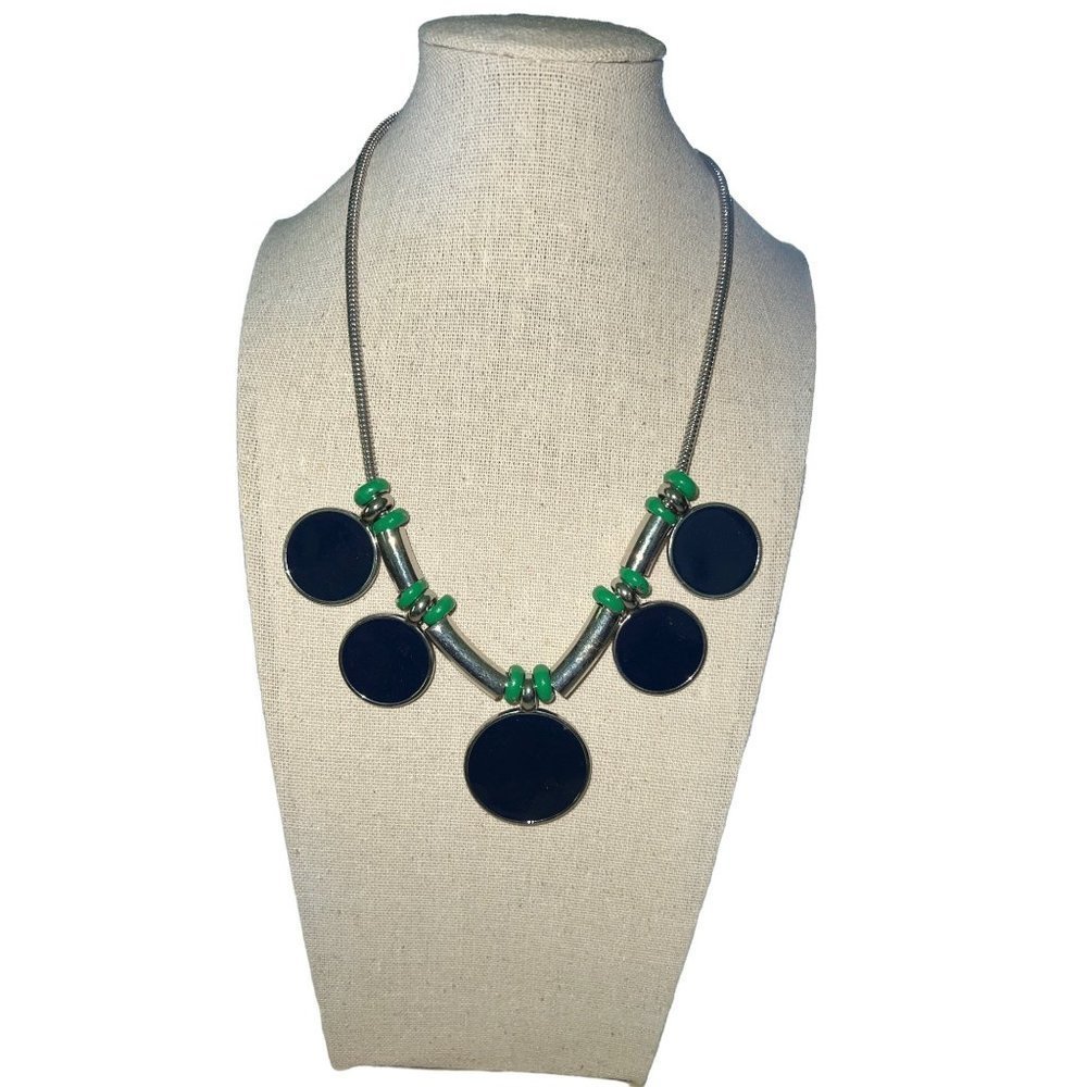 NY & Company Black Disc Necklace — 20”